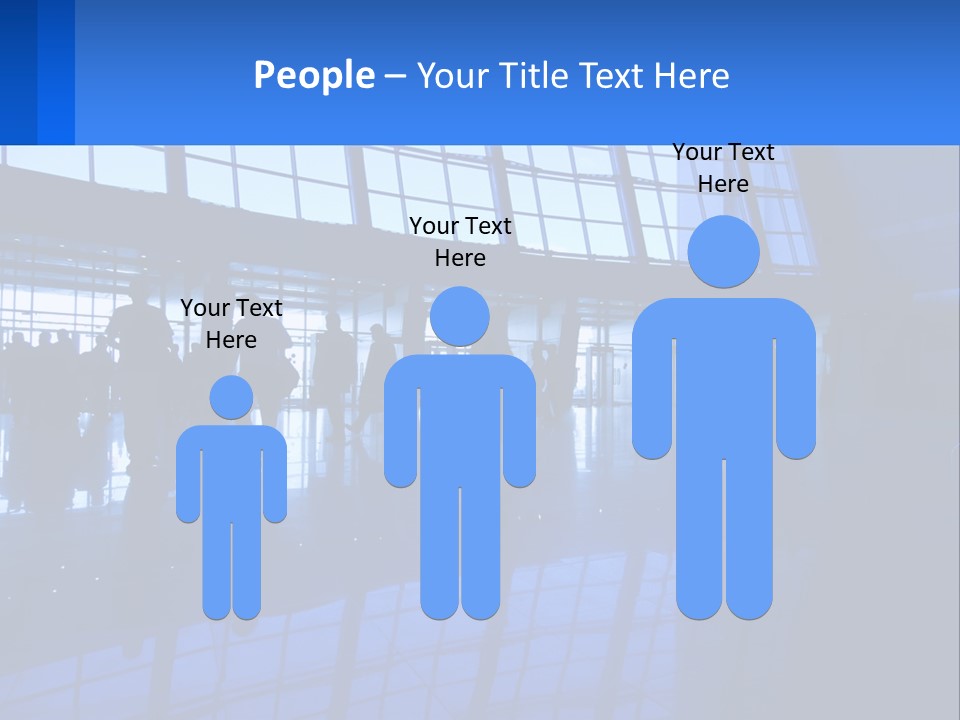 A Group Of People Walking Through An Airport PowerPoint Template