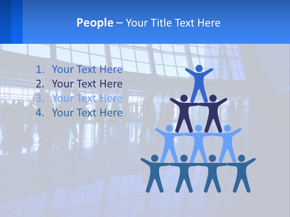 A Group Of People Walking Through An Airport PowerPoint Template