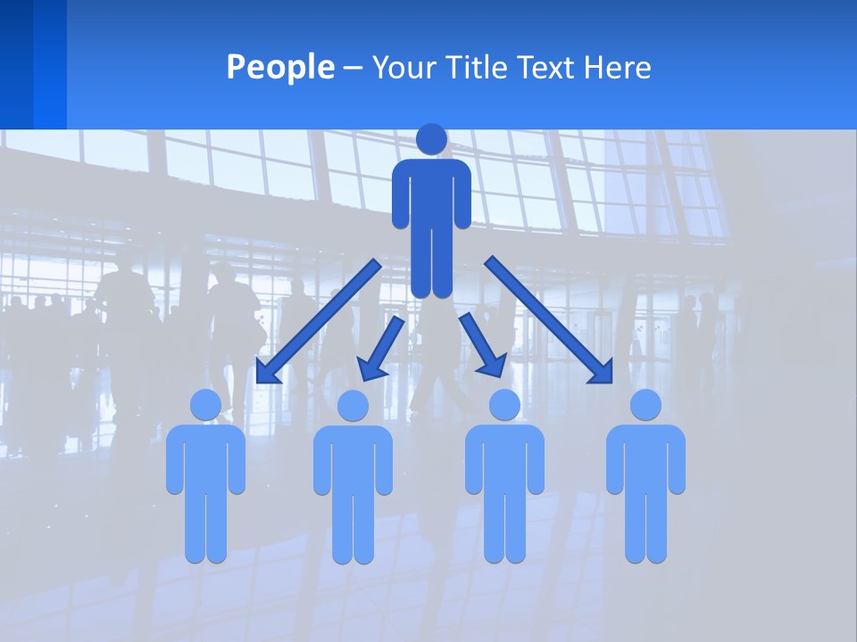 A Group Of People Walking Through An Airport PowerPoint Template