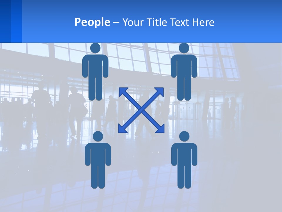 A Group Of People Walking Through An Airport PowerPoint Template