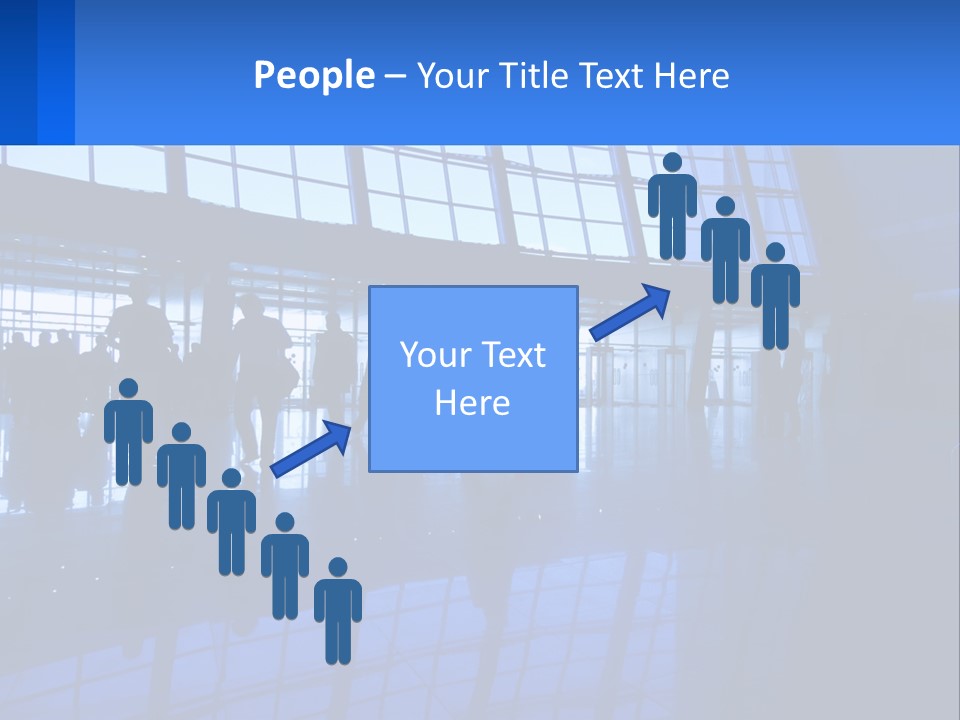 A Group Of People Walking Through An Airport PowerPoint Template