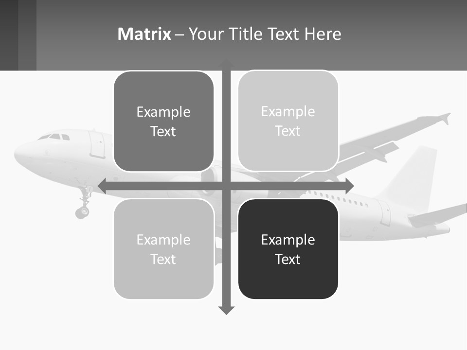 An Airplane Is Flying In The Sky With A Gray Background PowerPoint Template