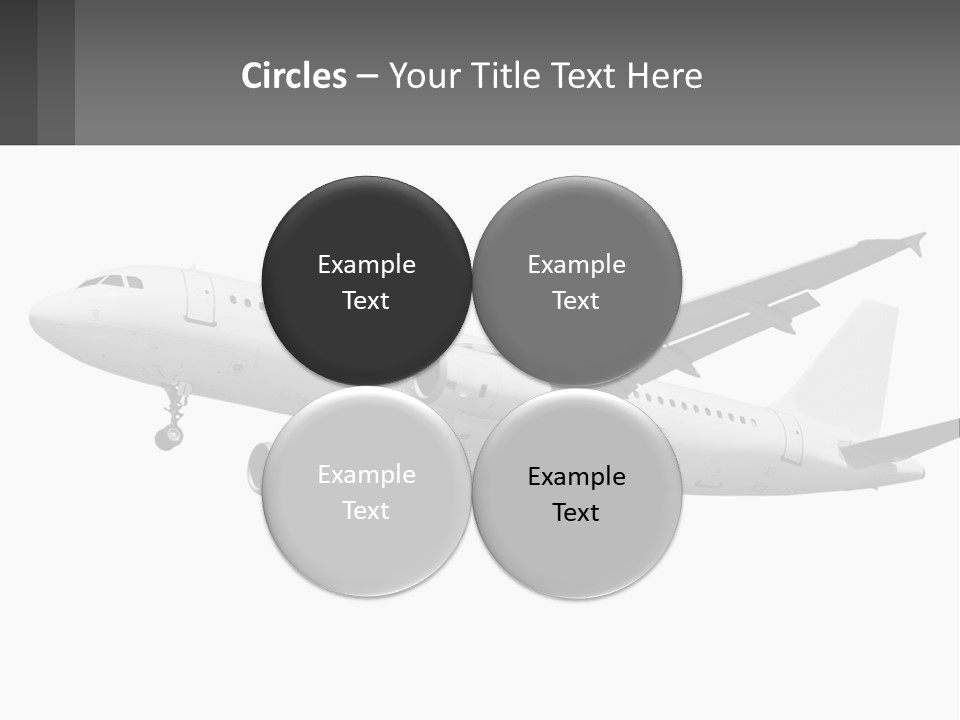 An Airplane Is Flying In The Sky With A Gray Background PowerPoint Template