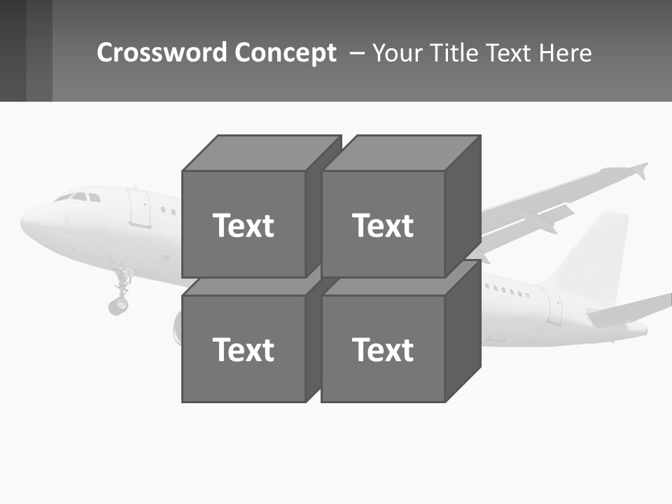 An Airplane Is Flying In The Sky With A Gray Background PowerPoint Template