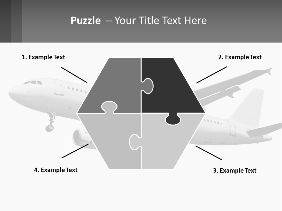 An Airplane Is Flying In The Sky With A Gray Background PowerPoint Template