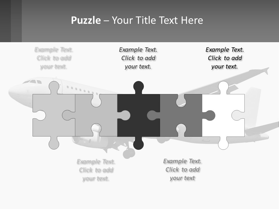 An Airplane Is Flying In The Sky With A Gray Background PowerPoint Template