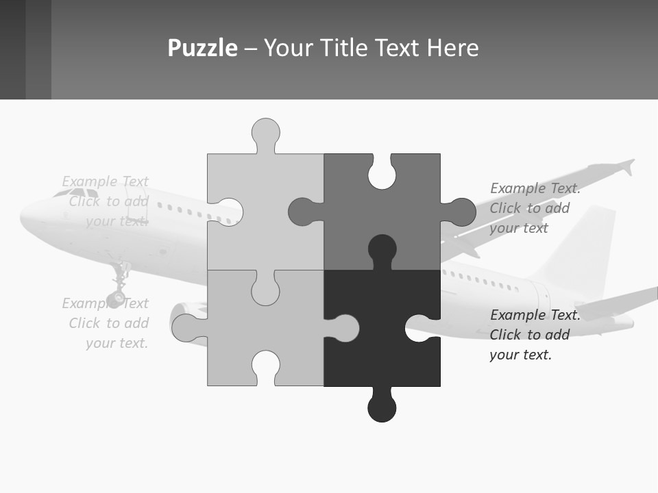 An Airplane Is Flying In The Sky With A Gray Background PowerPoint Template