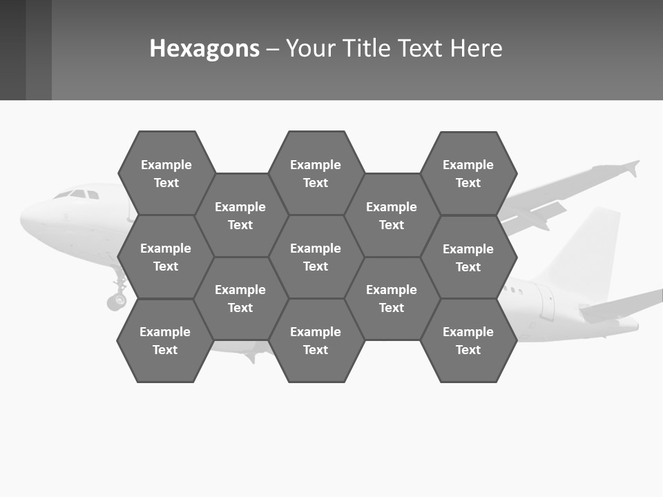 An Airplane Is Flying In The Sky With A Gray Background PowerPoint Template