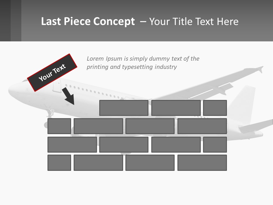 An Airplane Is Flying In The Sky With A Gray Background PowerPoint Template