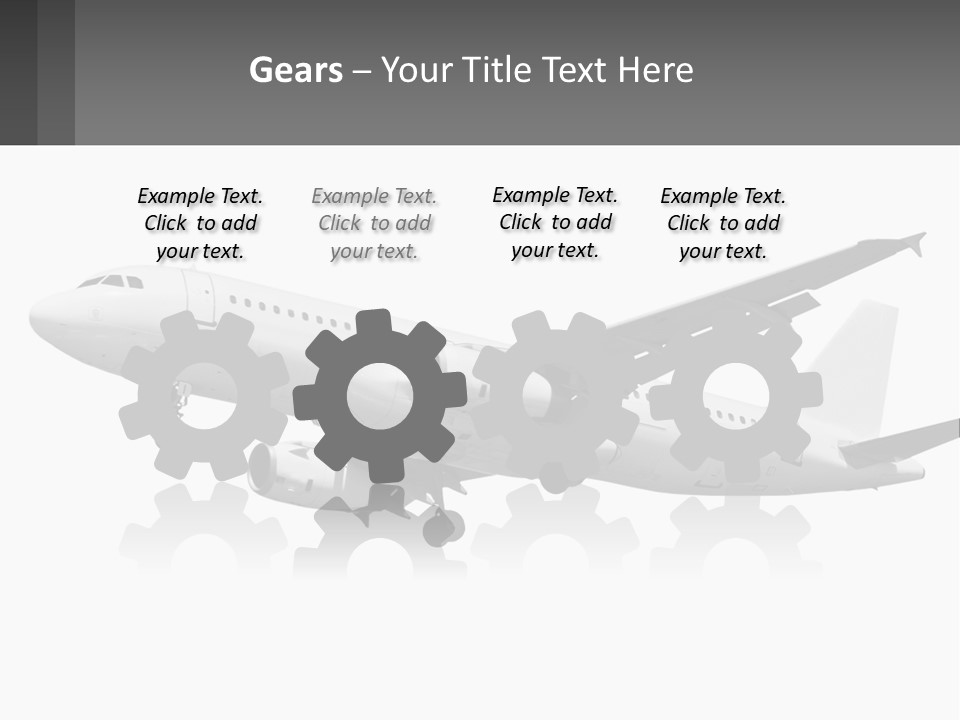 An Airplane Is Flying In The Sky With A Gray Background PowerPoint Template