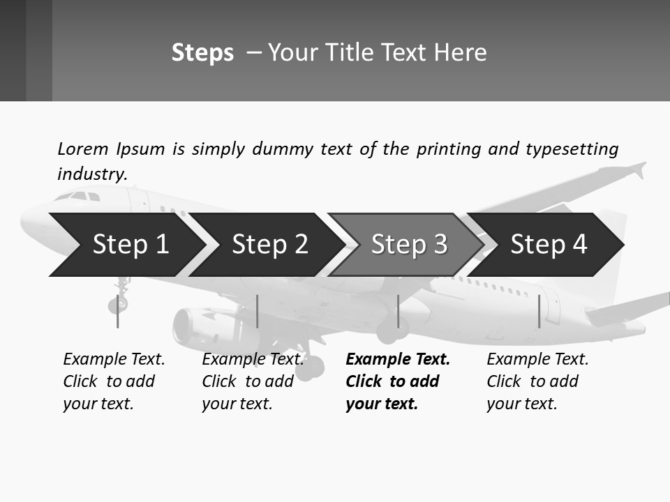 An Airplane Is Flying In The Sky With A Gray Background PowerPoint Template