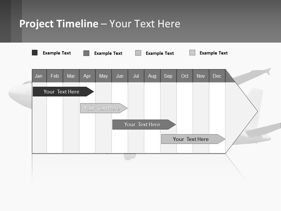 An Airplane Is Flying In The Sky With A Gray Background PowerPoint Template