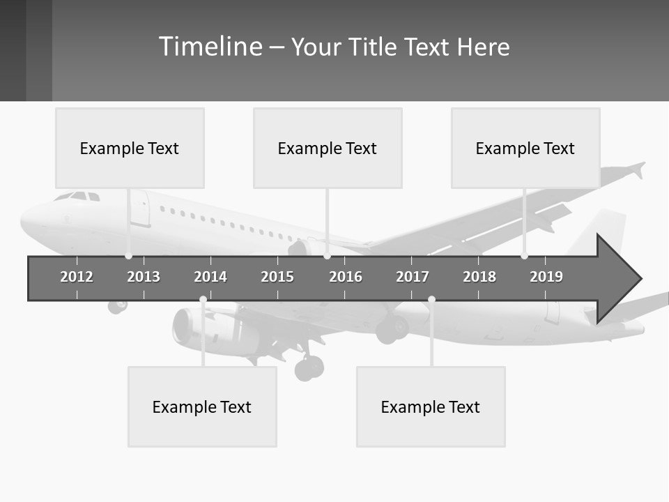 An Airplane Is Flying In The Sky With A Gray Background PowerPoint Template
