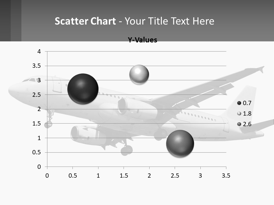 An Airplane Is Flying In The Sky With A Gray Background PowerPoint Template