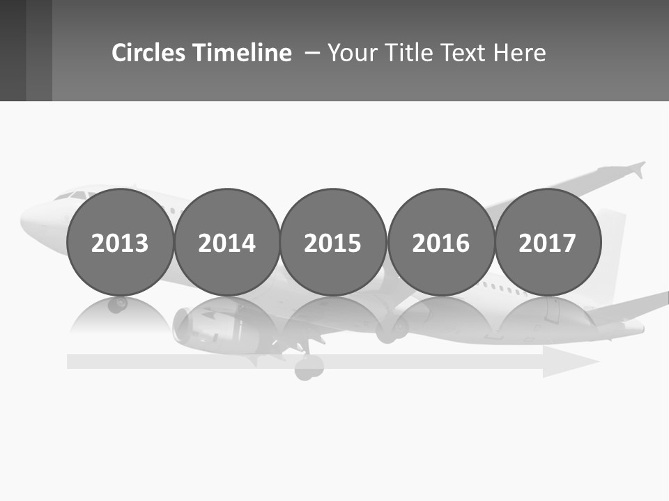 An Airplane Is Flying In The Sky With A Gray Background PowerPoint Template