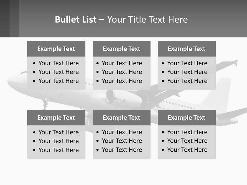 An Airplane Is Flying In The Sky With A Gray Background PowerPoint Template
