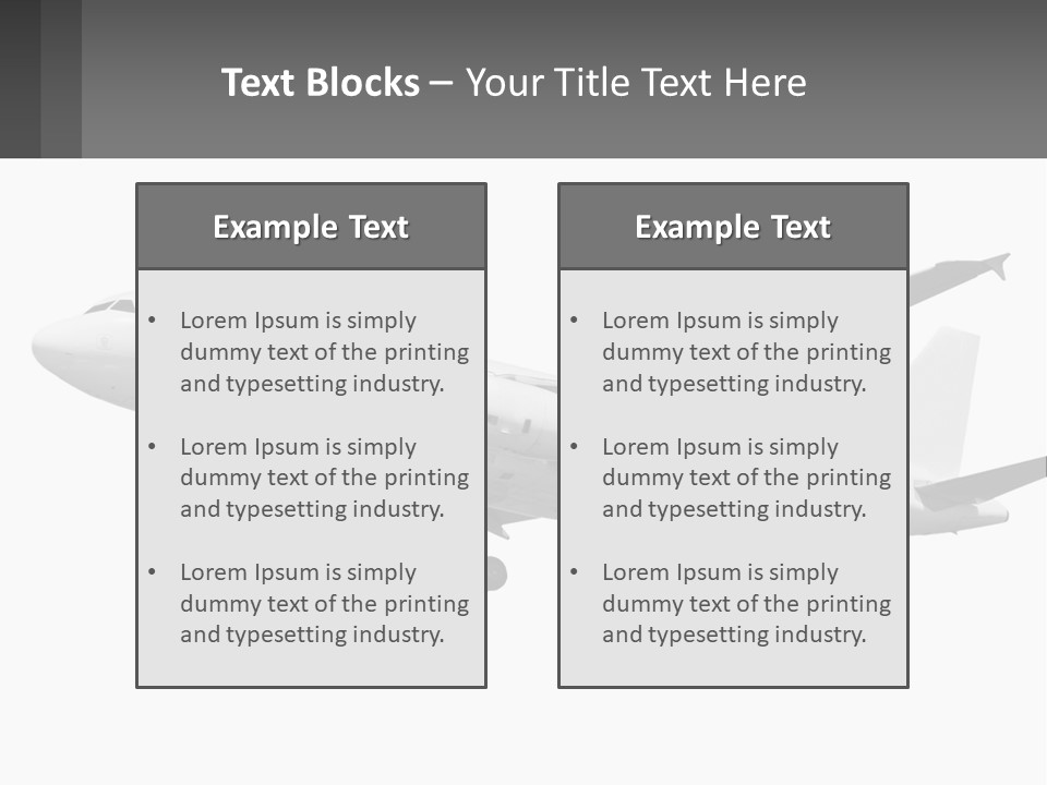An Airplane Is Flying In The Sky With A Gray Background PowerPoint Template