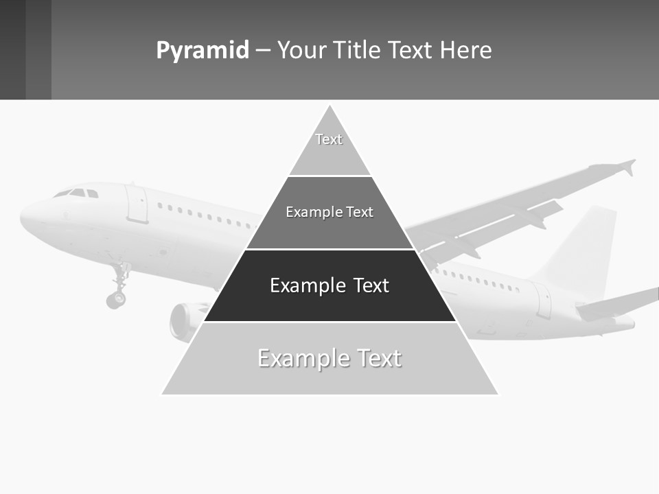 An Airplane Is Flying In The Sky With A Gray Background PowerPoint Template