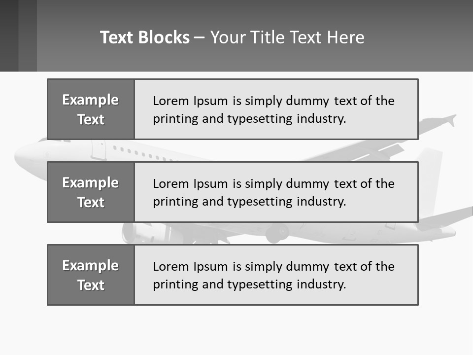An Airplane Is Flying In The Sky With A Gray Background PowerPoint Template
