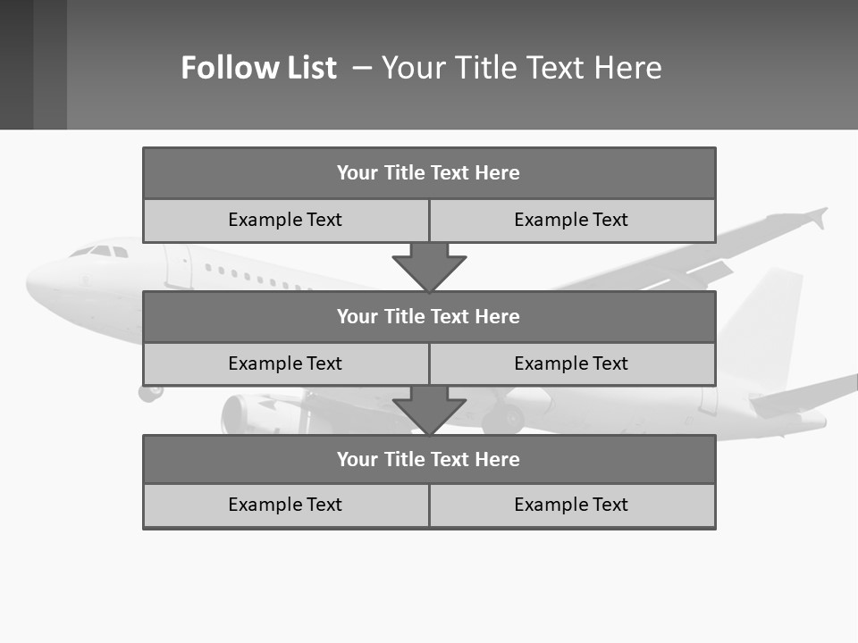 An Airplane Is Flying In The Sky With A Gray Background PowerPoint Template