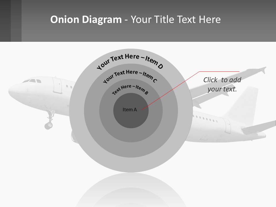 An Airplane Is Flying In The Sky With A Gray Background PowerPoint Template