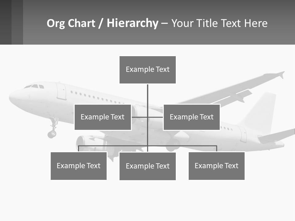 An Airplane Is Flying In The Sky With A Gray Background PowerPoint Template
