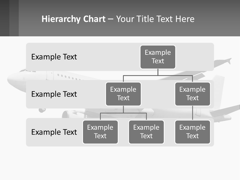 An Airplane Is Flying In The Sky With A Gray Background PowerPoint Template