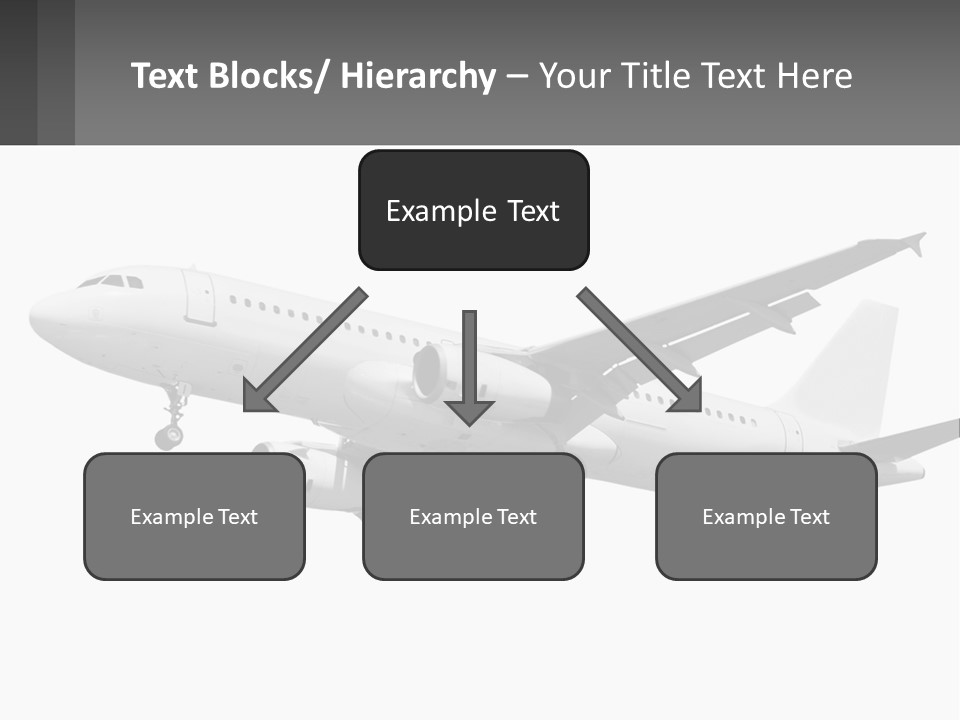 An Airplane Is Flying In The Sky With A Gray Background PowerPoint Template