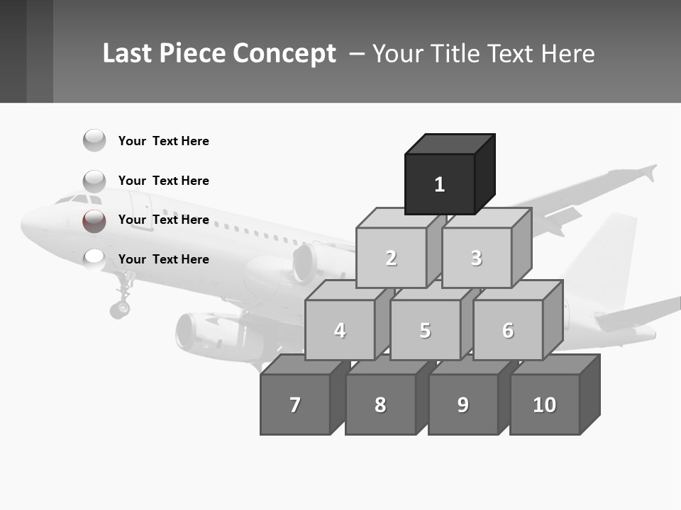 An Airplane Is Flying In The Sky With A Gray Background PowerPoint Template