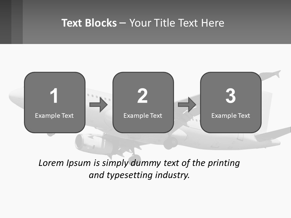 An Airplane Is Flying In The Sky With A Gray Background PowerPoint Template