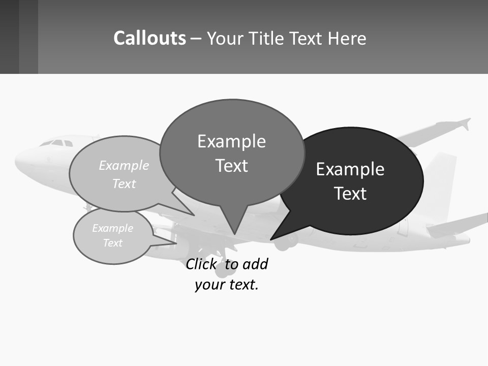 An Airplane Is Flying In The Sky With A Gray Background PowerPoint Template