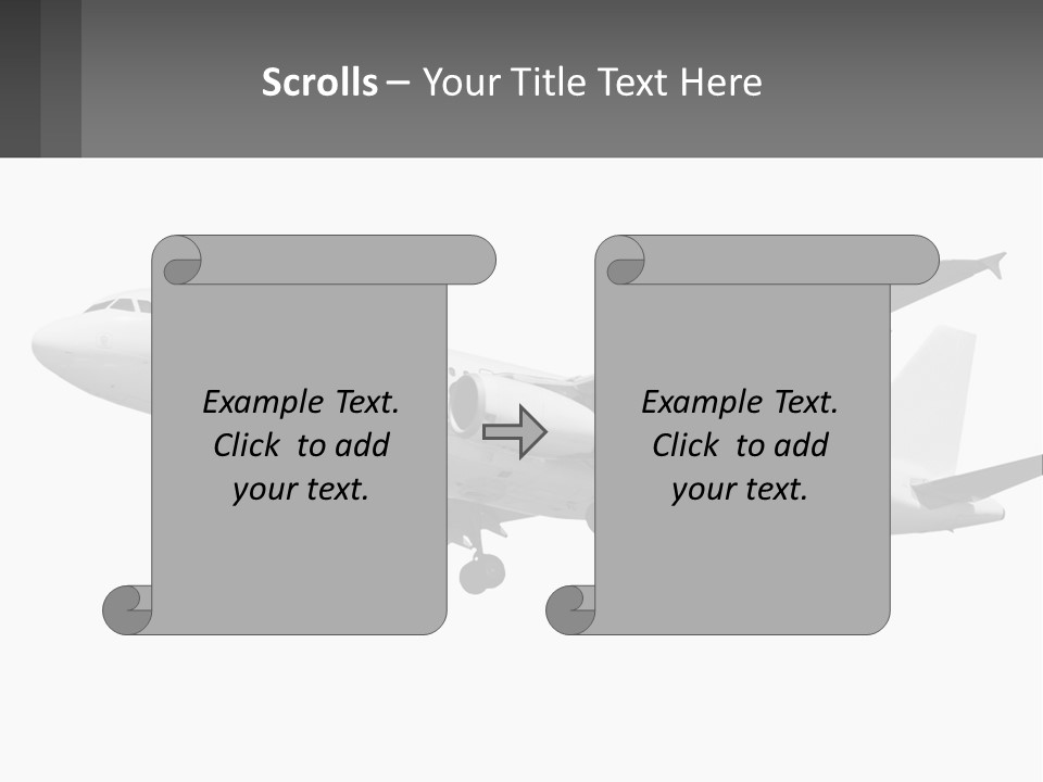 An Airplane Is Flying In The Sky With A Gray Background PowerPoint Template