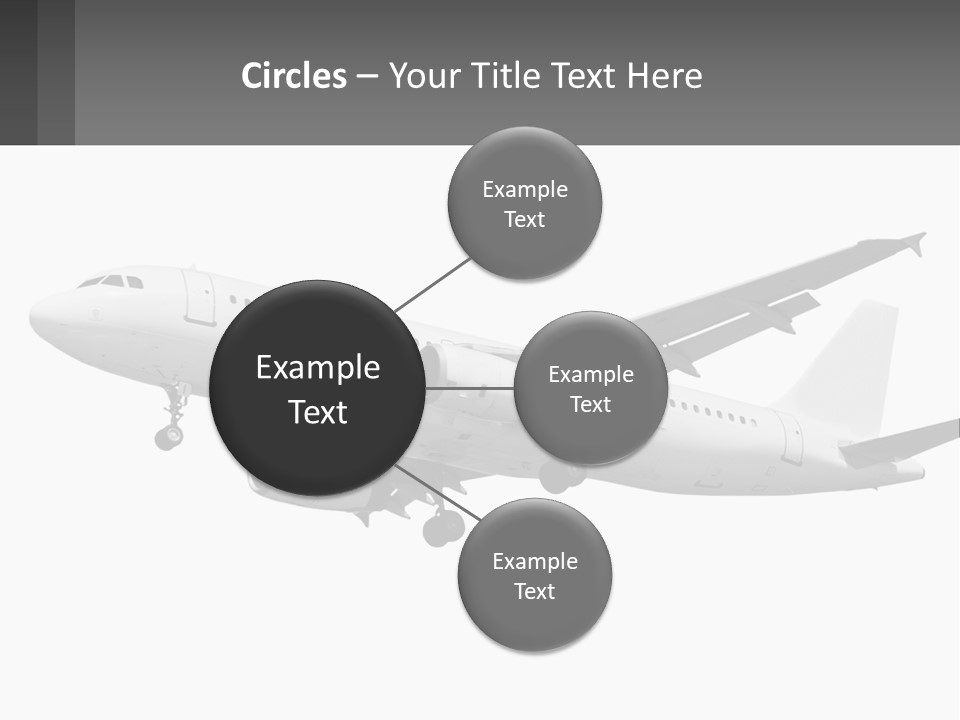 An Airplane Is Flying In The Sky With A Gray Background PowerPoint Template