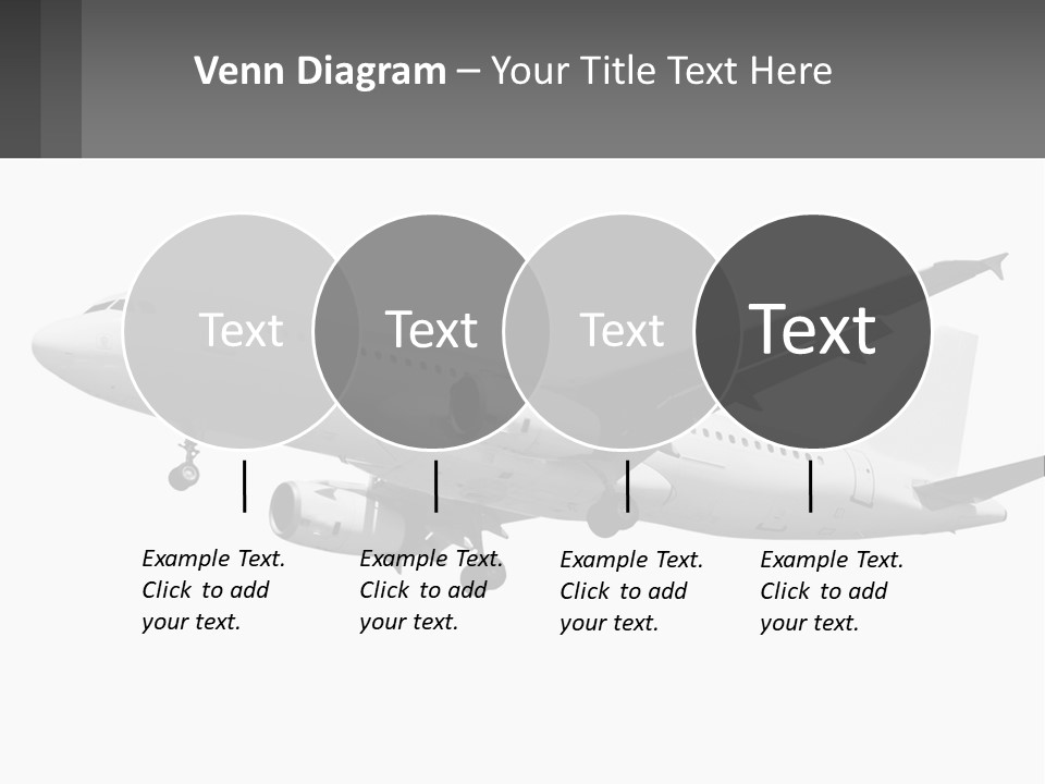 An Airplane Is Flying In The Sky With A Gray Background PowerPoint Template