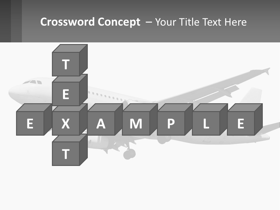 An Airplane Is Flying In The Sky With A Gray Background PowerPoint Template