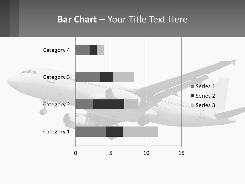 An Airplane Is Flying In The Sky With A Gray Background PowerPoint Template