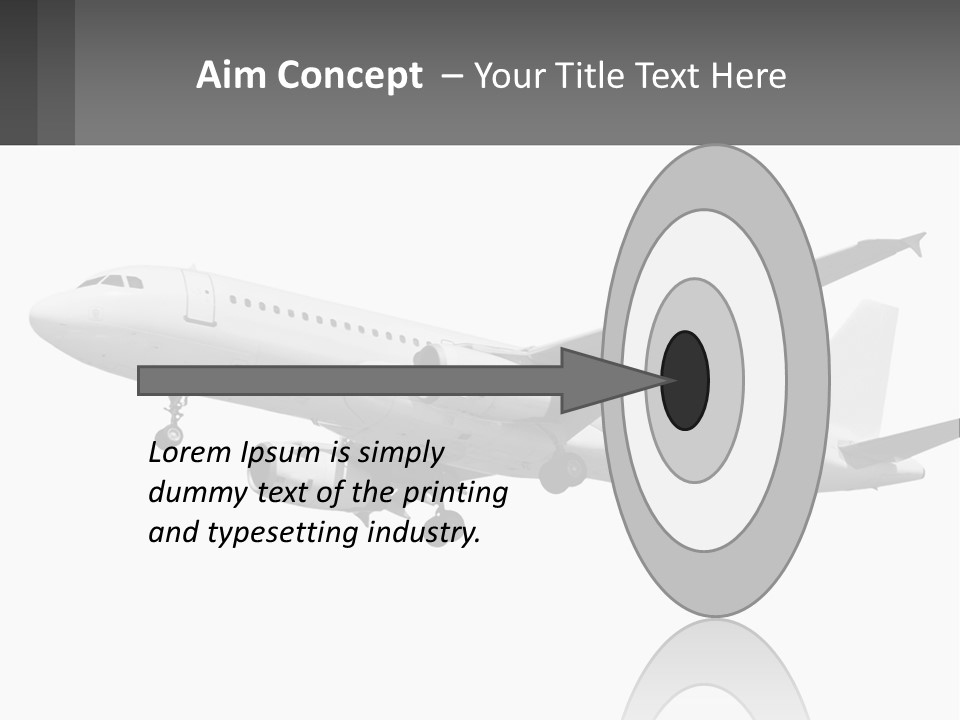 An Airplane Is Flying In The Sky With A Gray Background PowerPoint Template