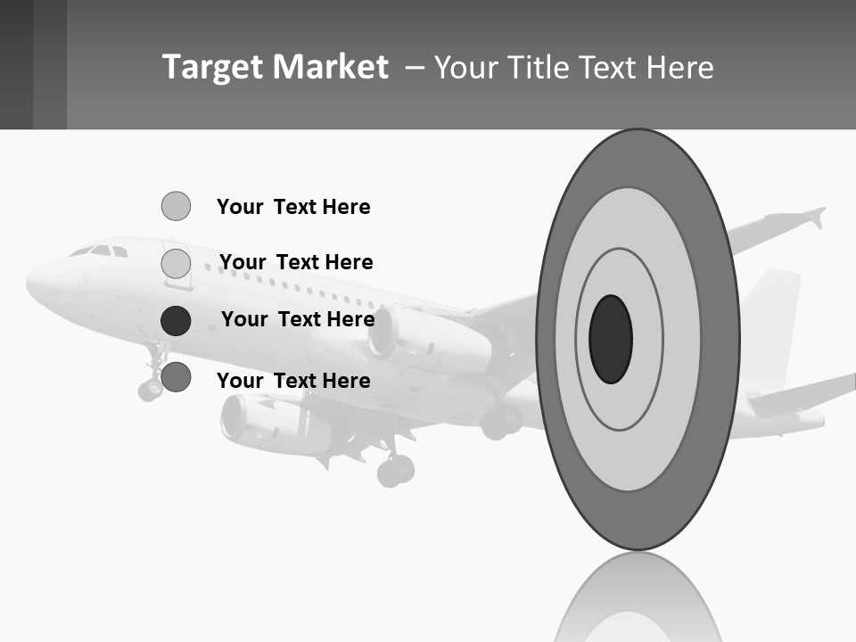 An Airplane Is Flying In The Sky With A Gray Background PowerPoint Template