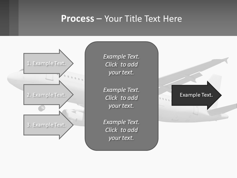 An Airplane Is Flying In The Sky With A Gray Background PowerPoint Template