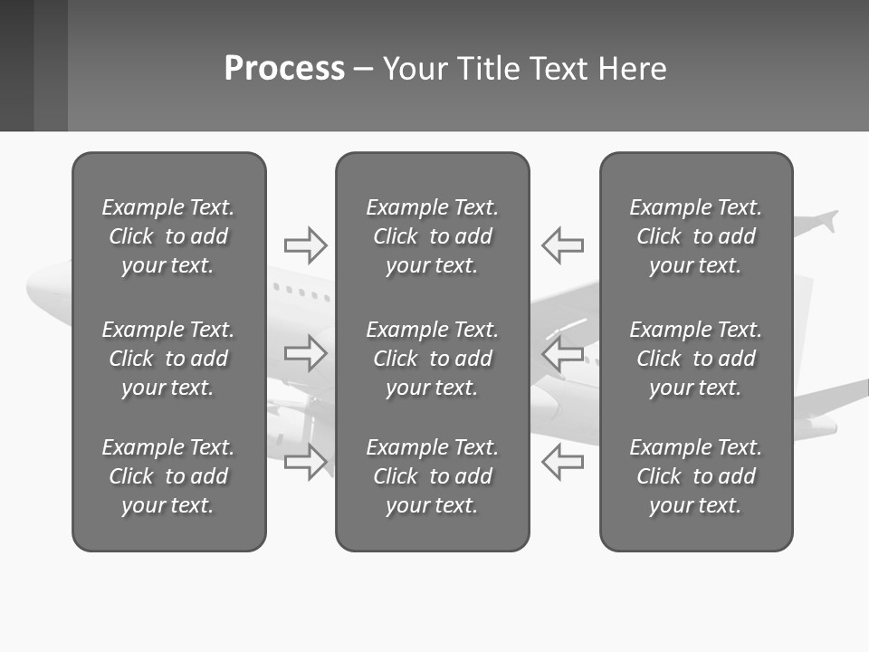 An Airplane Is Flying In The Sky With A Gray Background PowerPoint Template