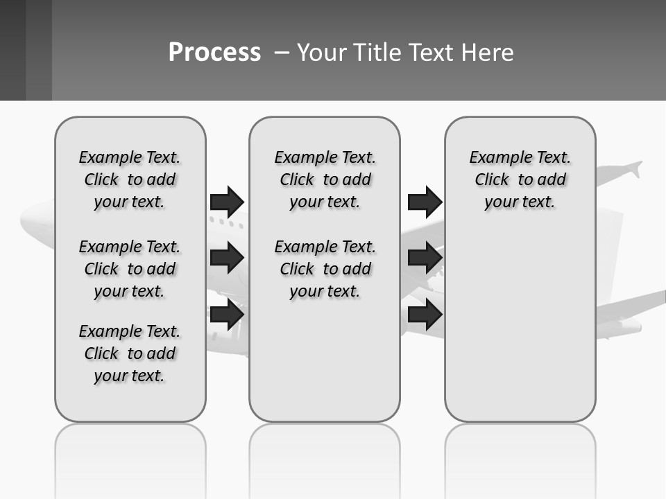 An Airplane Is Flying In The Sky With A Gray Background PowerPoint Template