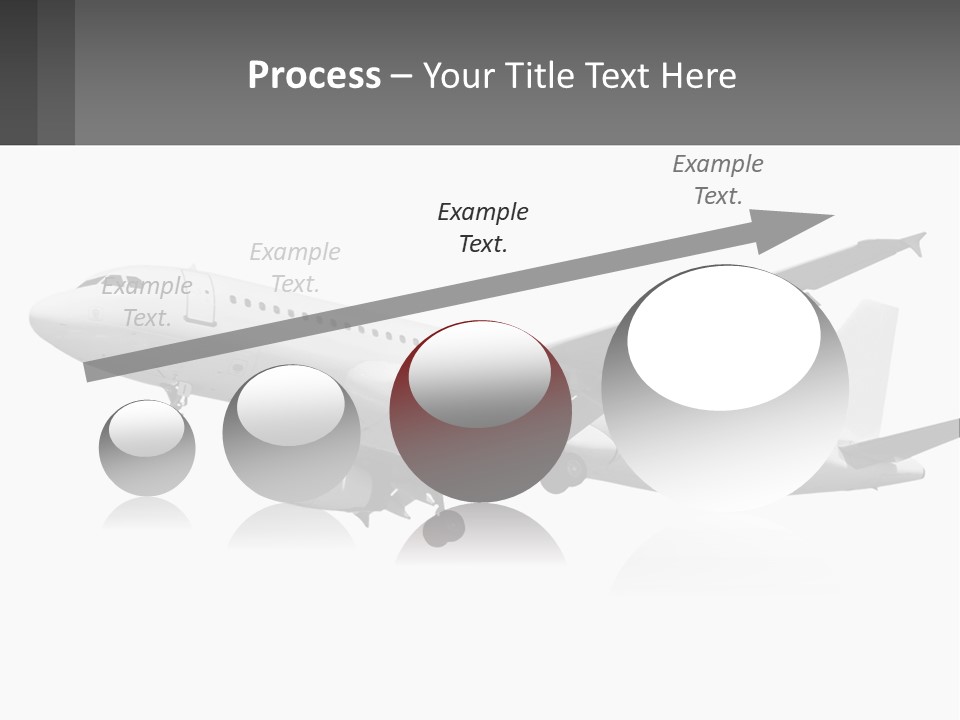 An Airplane Is Flying In The Sky With A Gray Background PowerPoint Template