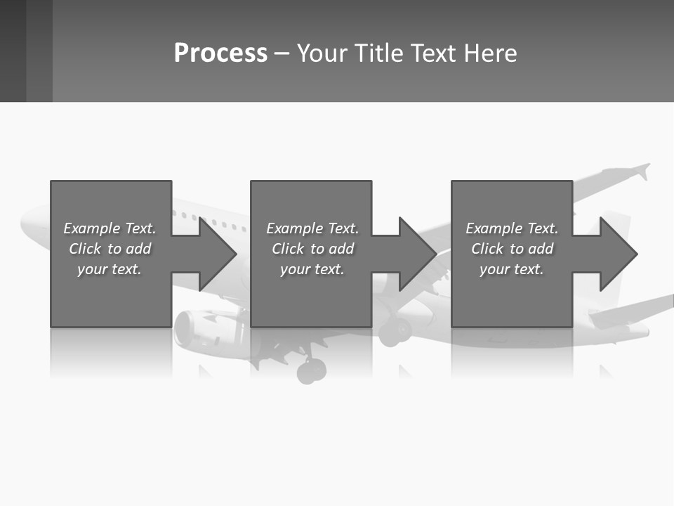 An Airplane Is Flying In The Sky With A Gray Background PowerPoint Template