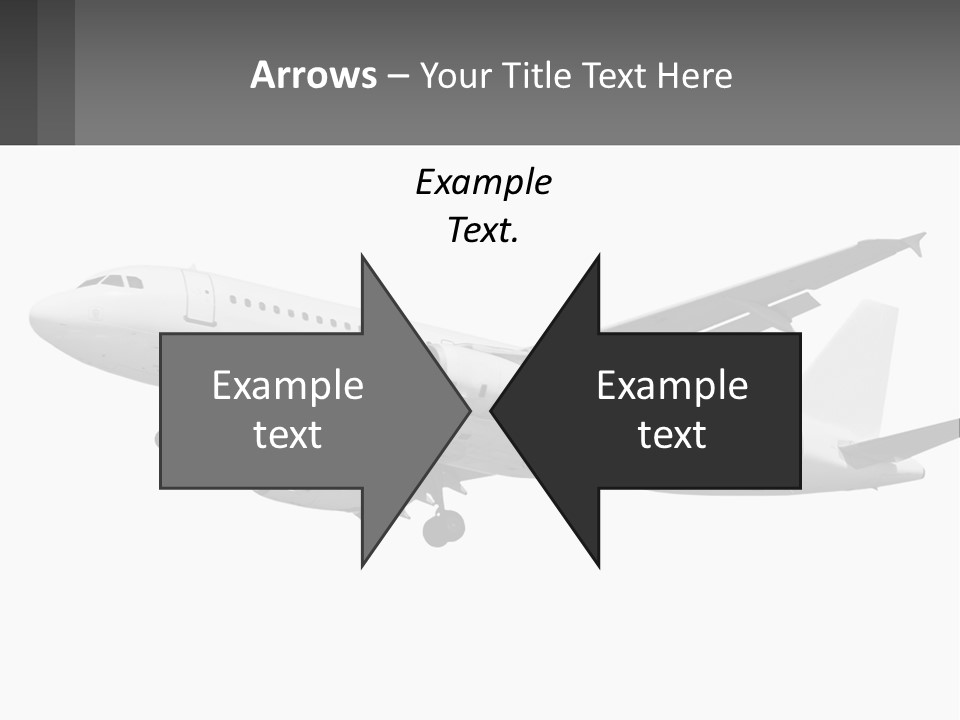 An Airplane Is Flying In The Sky With A Gray Background PowerPoint Template