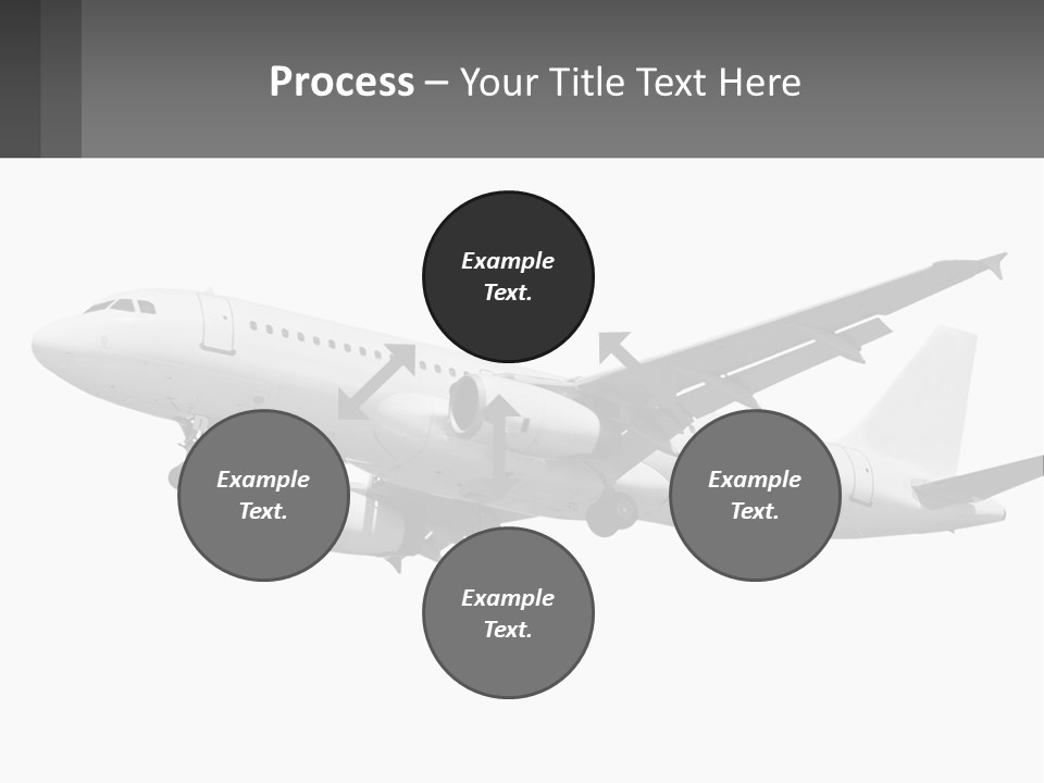 An Airplane Is Flying In The Sky With A Gray Background PowerPoint Template