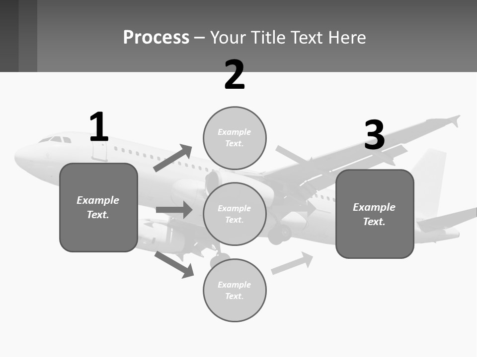An Airplane Is Flying In The Sky With A Gray Background PowerPoint Template