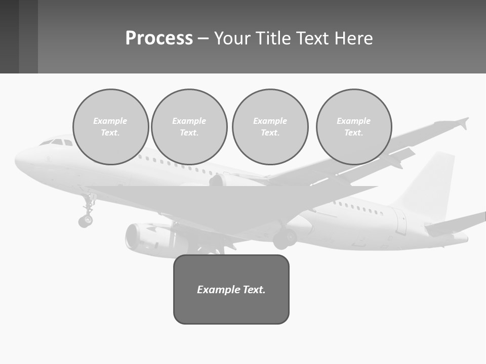 An Airplane Is Flying In The Sky With A Gray Background PowerPoint Template