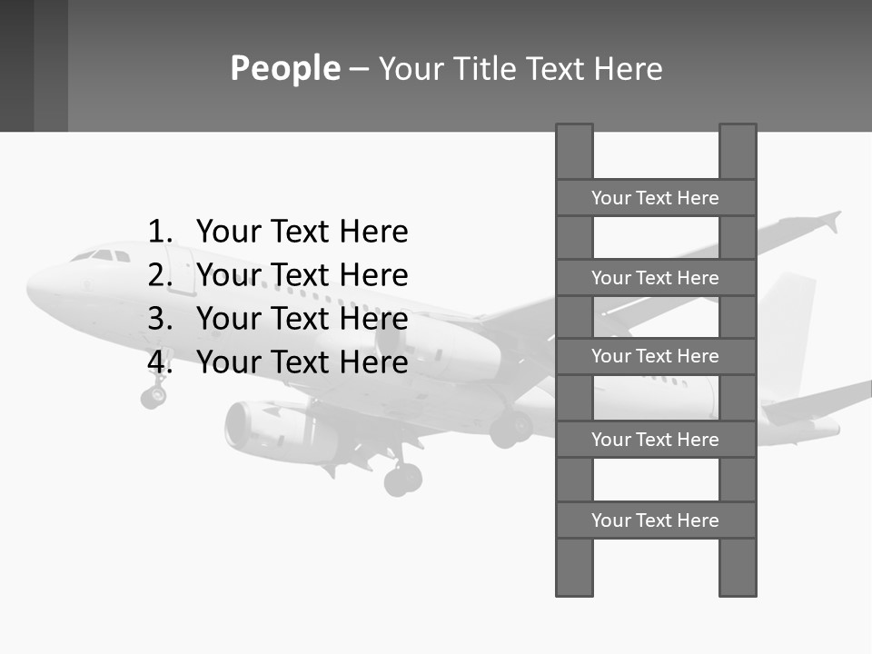 An Airplane Is Flying In The Sky With A Gray Background PowerPoint Template
