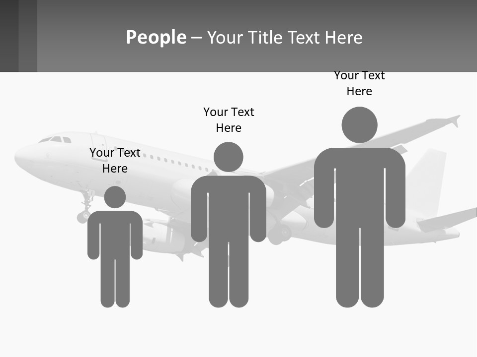 An Airplane Is Flying In The Sky With A Gray Background PowerPoint Template