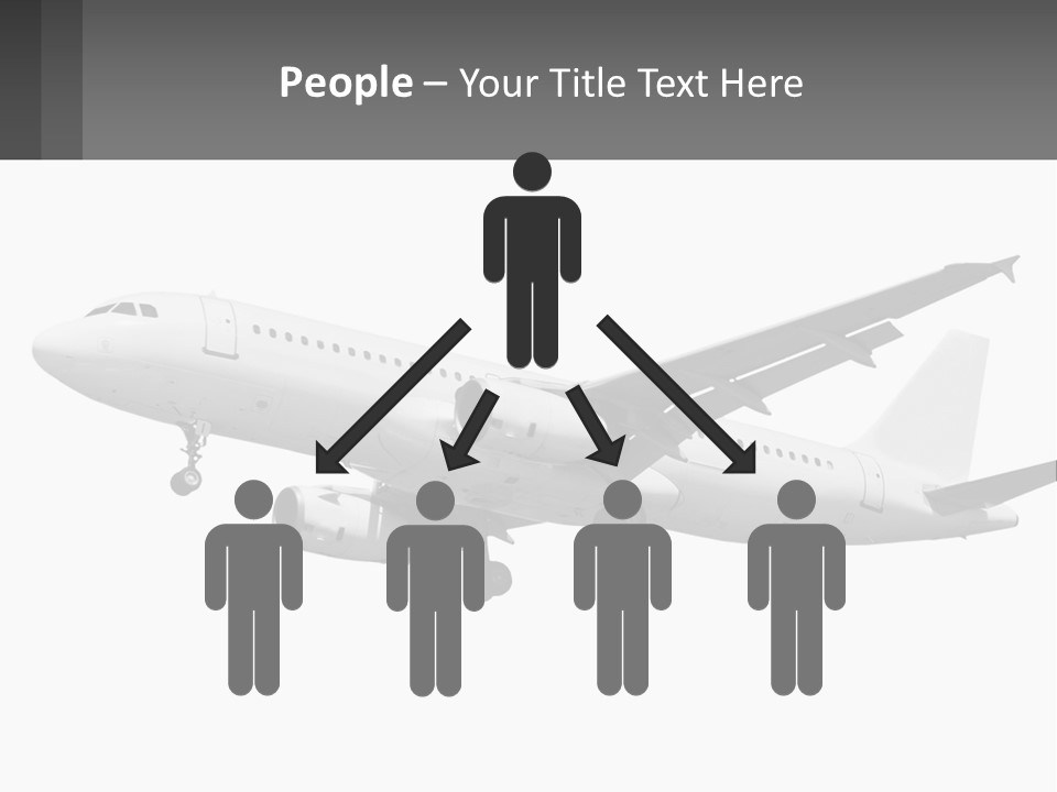 An Airplane Is Flying In The Sky With A Gray Background PowerPoint Template